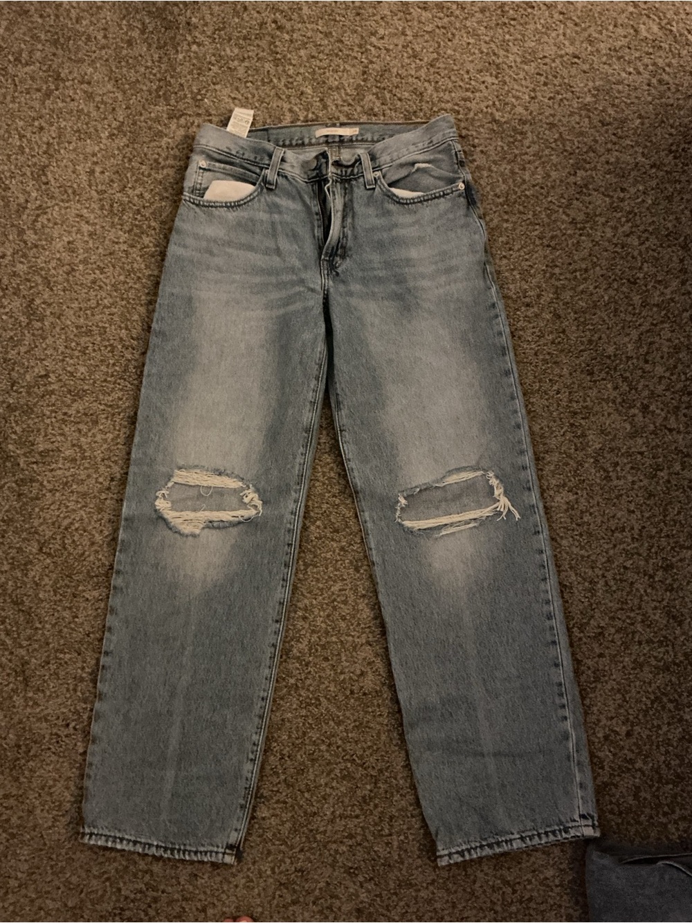 Levi's Light Blue Women's baggy Distressed Jeans